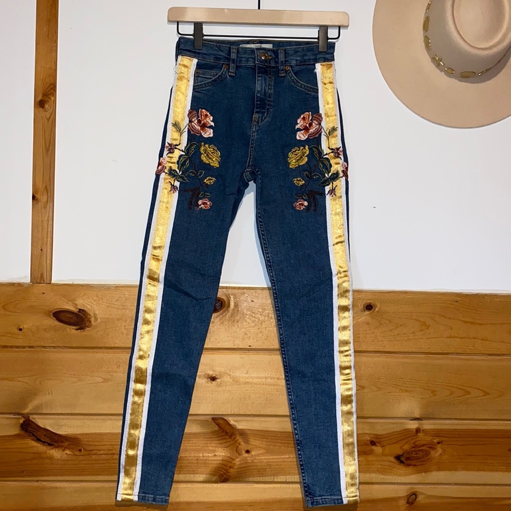 Topshop Floral Jamie Jeans